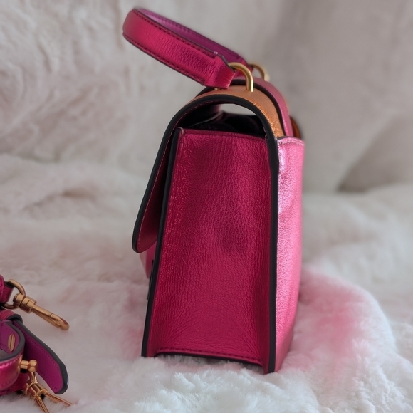 Kate Spade RARE Bijou Bag Pink & Orange Crossbody Top Handle Bag EUC - Picture 8 of 13